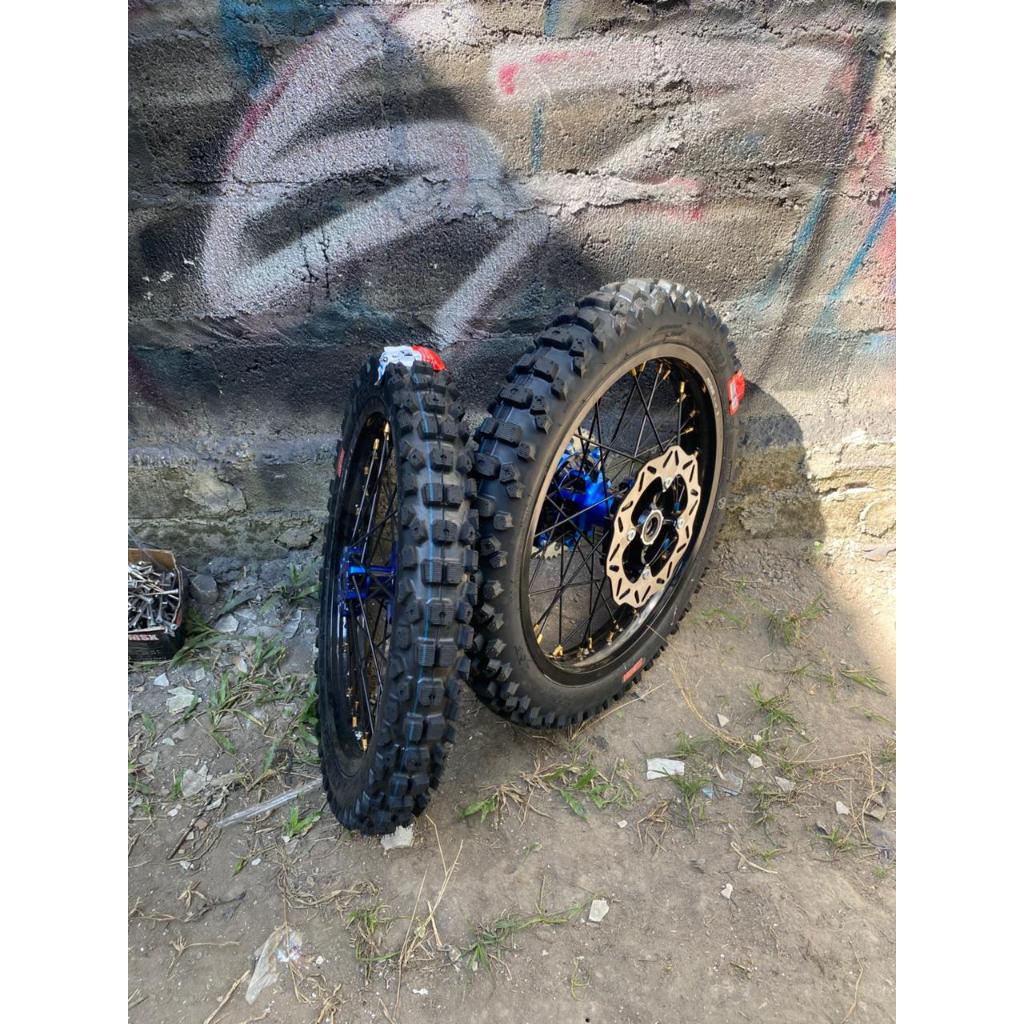 Paket Roda Trabas/Trails Set Velg RBT CRF 150L Velg Rossi Ring 17 Ban Kenda Trabas Bonus Piringan Da