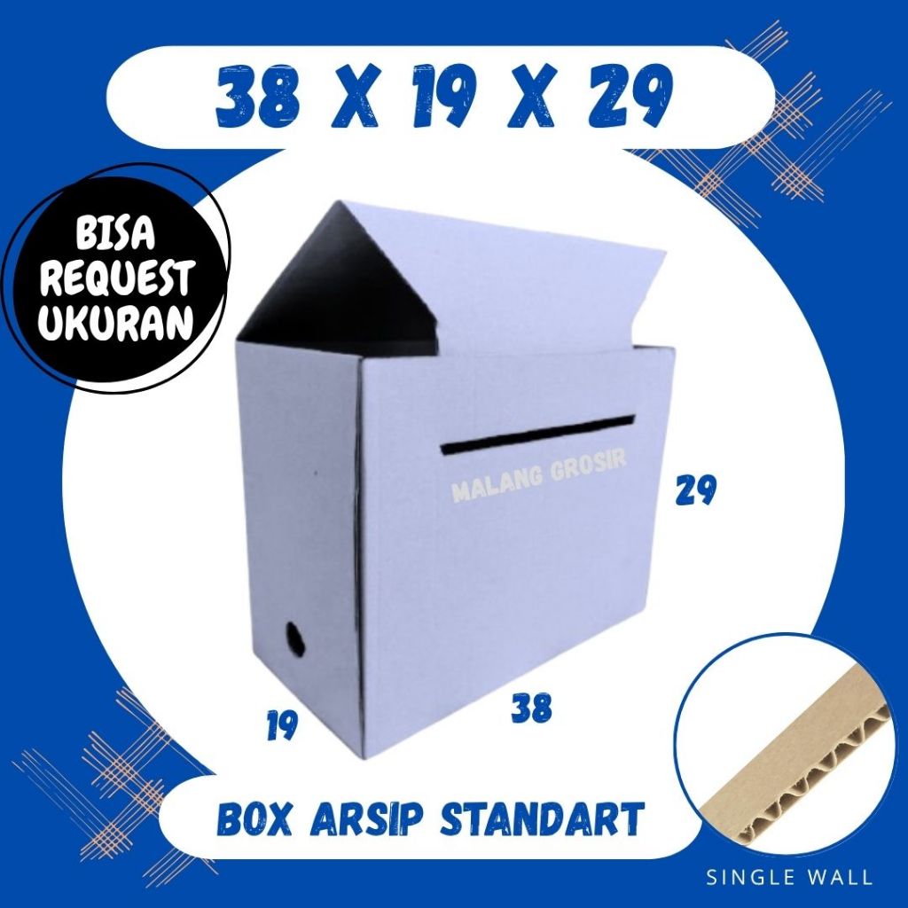 Box Arsip Standart 38x19x29 Putih Polos Kardus File Arsip Packing/polos/Arsip/File/filebox/arsipbox/
