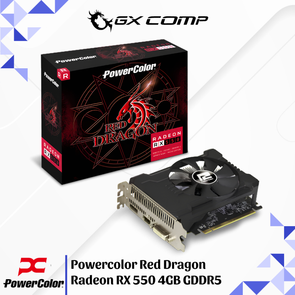 Powercolor Red Dragon Radeon RX 550 4GB GDDR5  128 bit | VGA Card RX550 4G