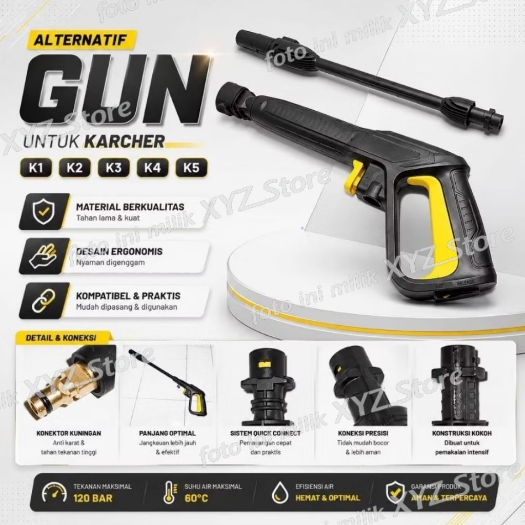 Alternatif gun untuk Karcher K1, K2, K3, K4, K5/ gun karcher K1 / Gun karcher K2 / Gun high pressure