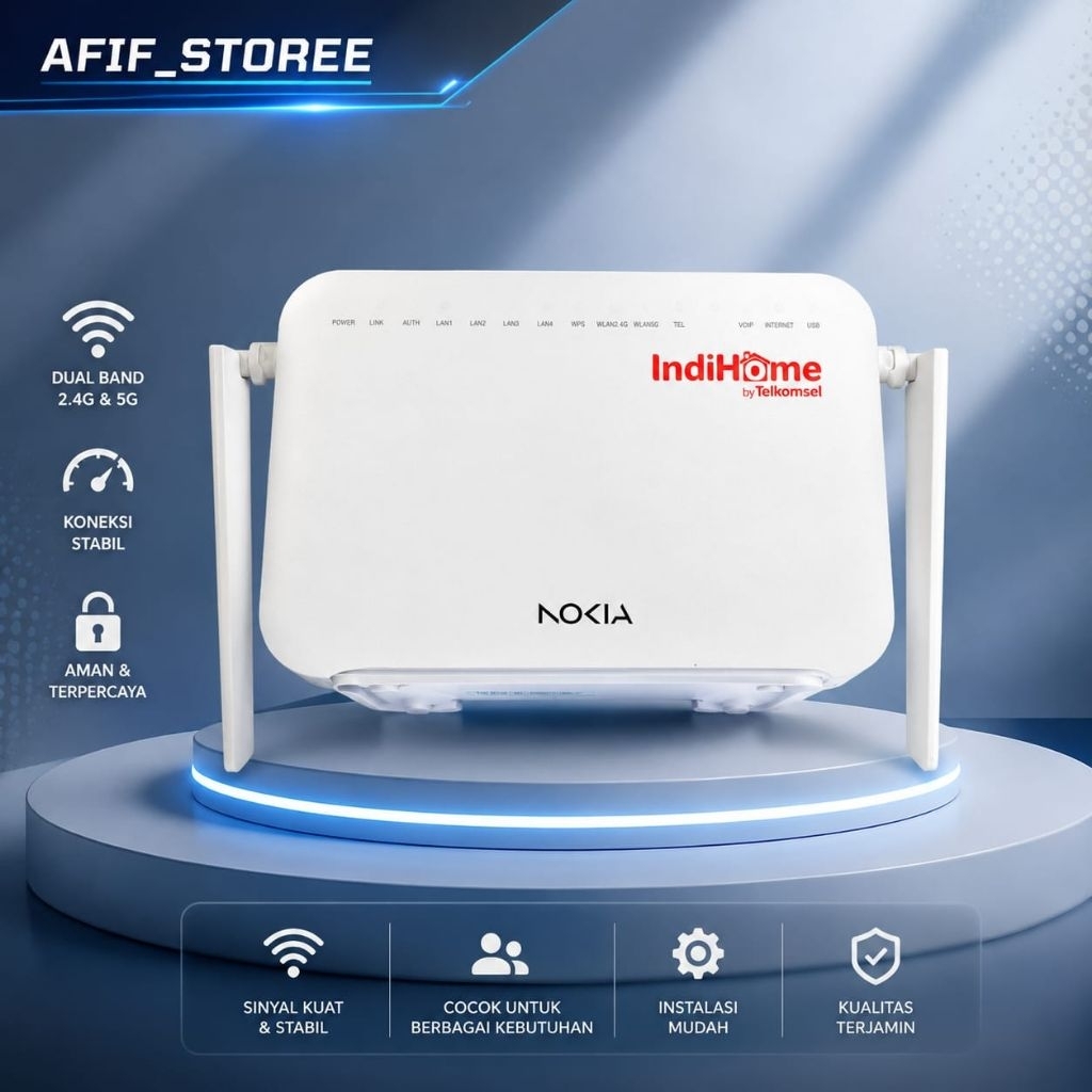 Nokia G2425G-A Dual-Band 5G Port Biru Plus Adaptor