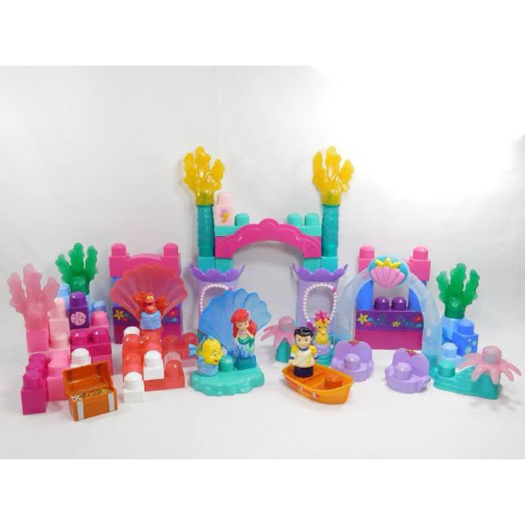 MEGA BLOKS DISNEY LITTLE MERMAID ARIEL ERIC FLOUNDER SEBASTIAN HAROLD PRELOVED