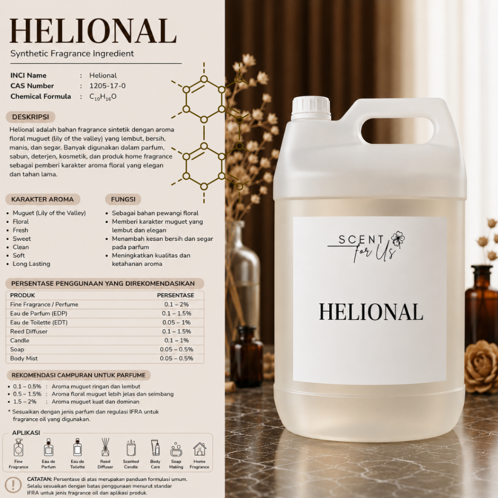 Helional 50% IFF / Aroma Ingredients / Raw Material Pembuatan Parfum / Raw Material Perfumery Ingred