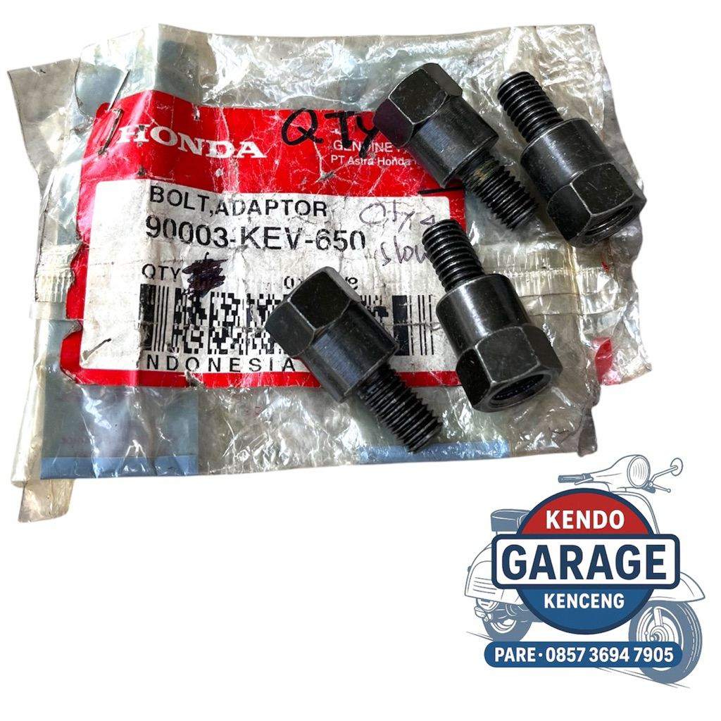Baut Sambungan Spion Kanan Supra.Supra fit/Bolt Adaptor 100% ORI HONDA. 90003-KEV-650