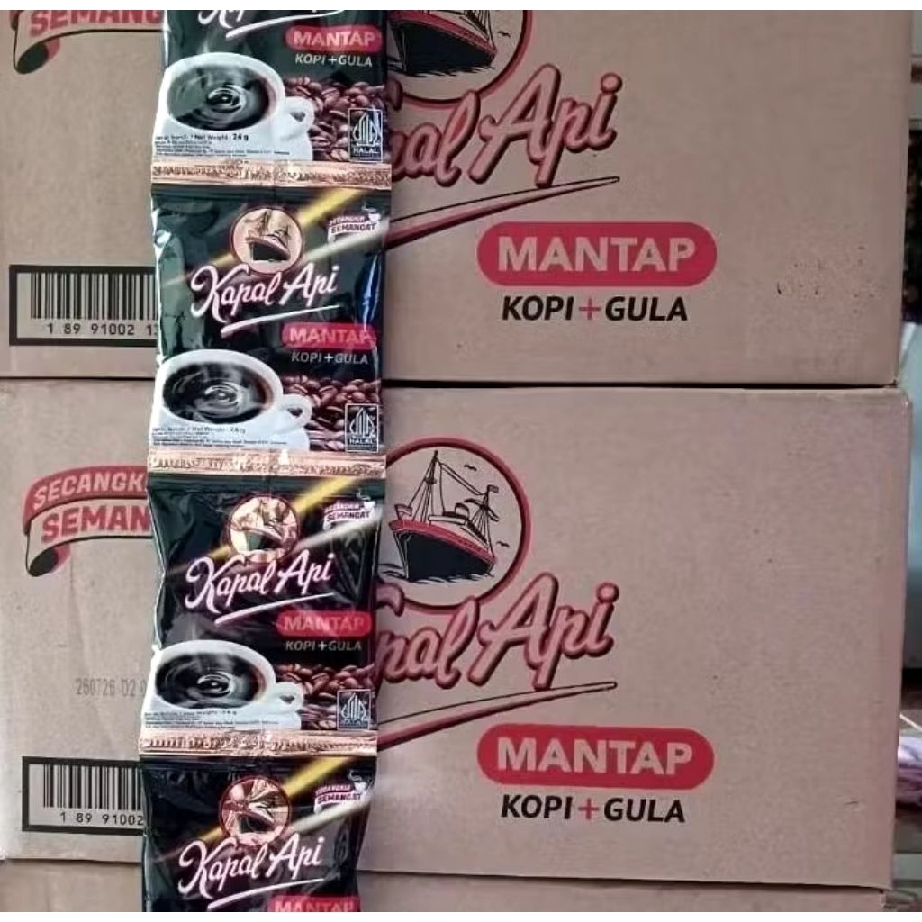 KAPAL API MANTAP + GULA 1DUS 12RENTENG 24Gr