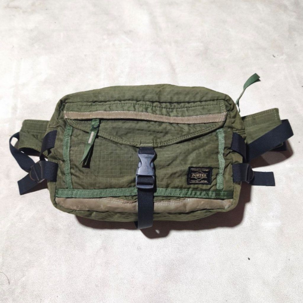 Tas waistbag pria Porter hijau army