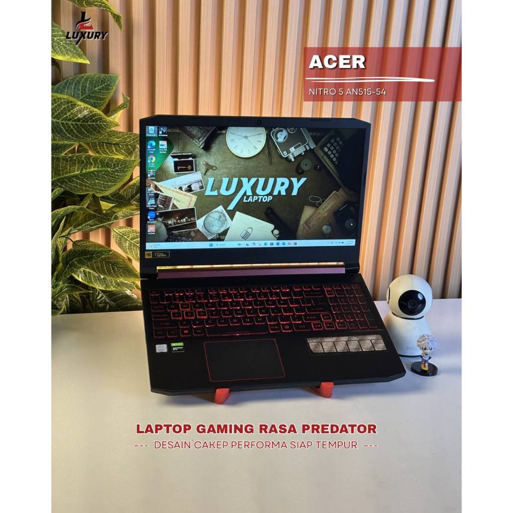 LAPTOP GAMING ACER NITRO 5 AN515-54 CORE I7 NVIDIA GEFORCE GTX 1650 RAM 8GB SSD 512GB BACKLIGHT SECO
