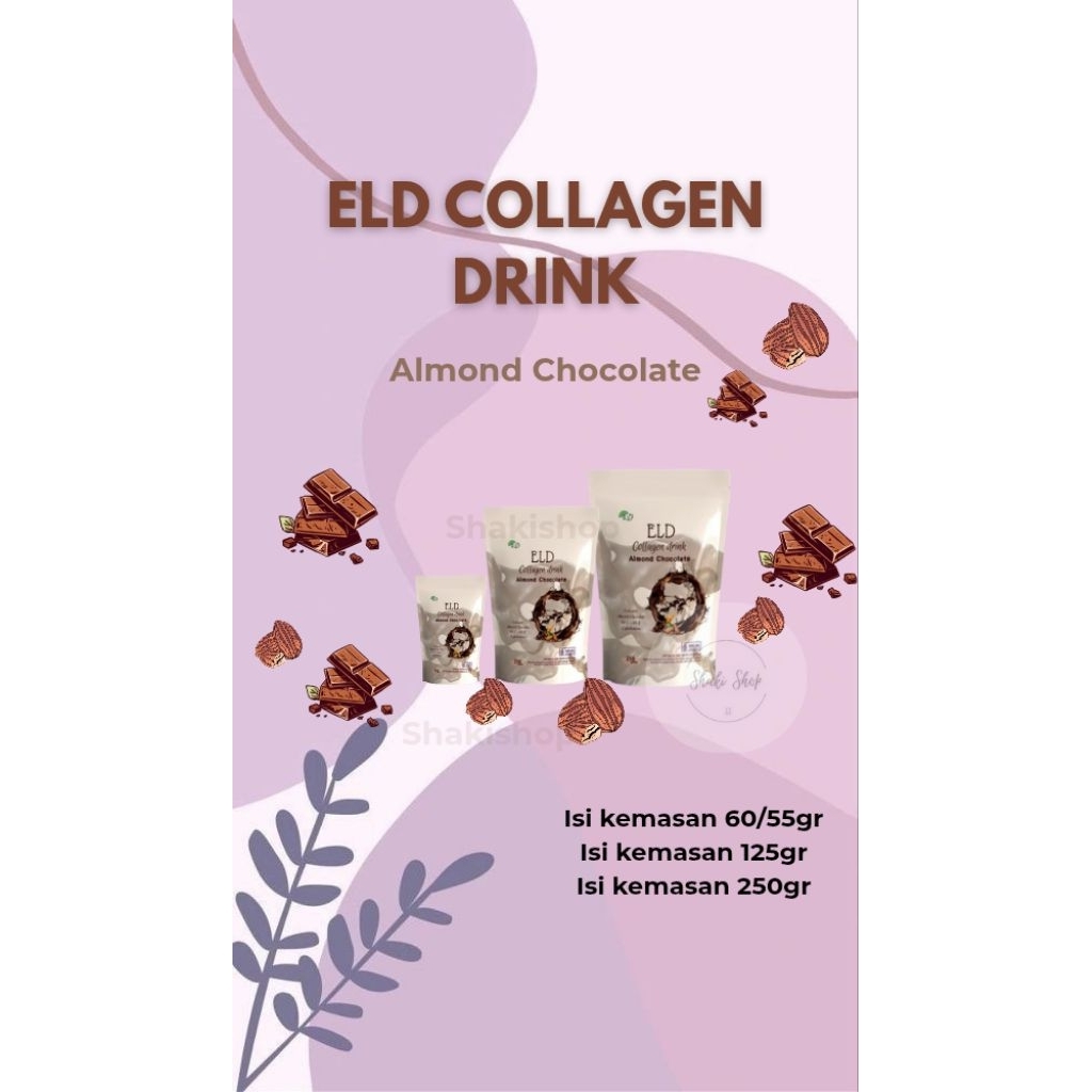 ELD collagen chocolate drink pemutih badan, collagen drink bpom