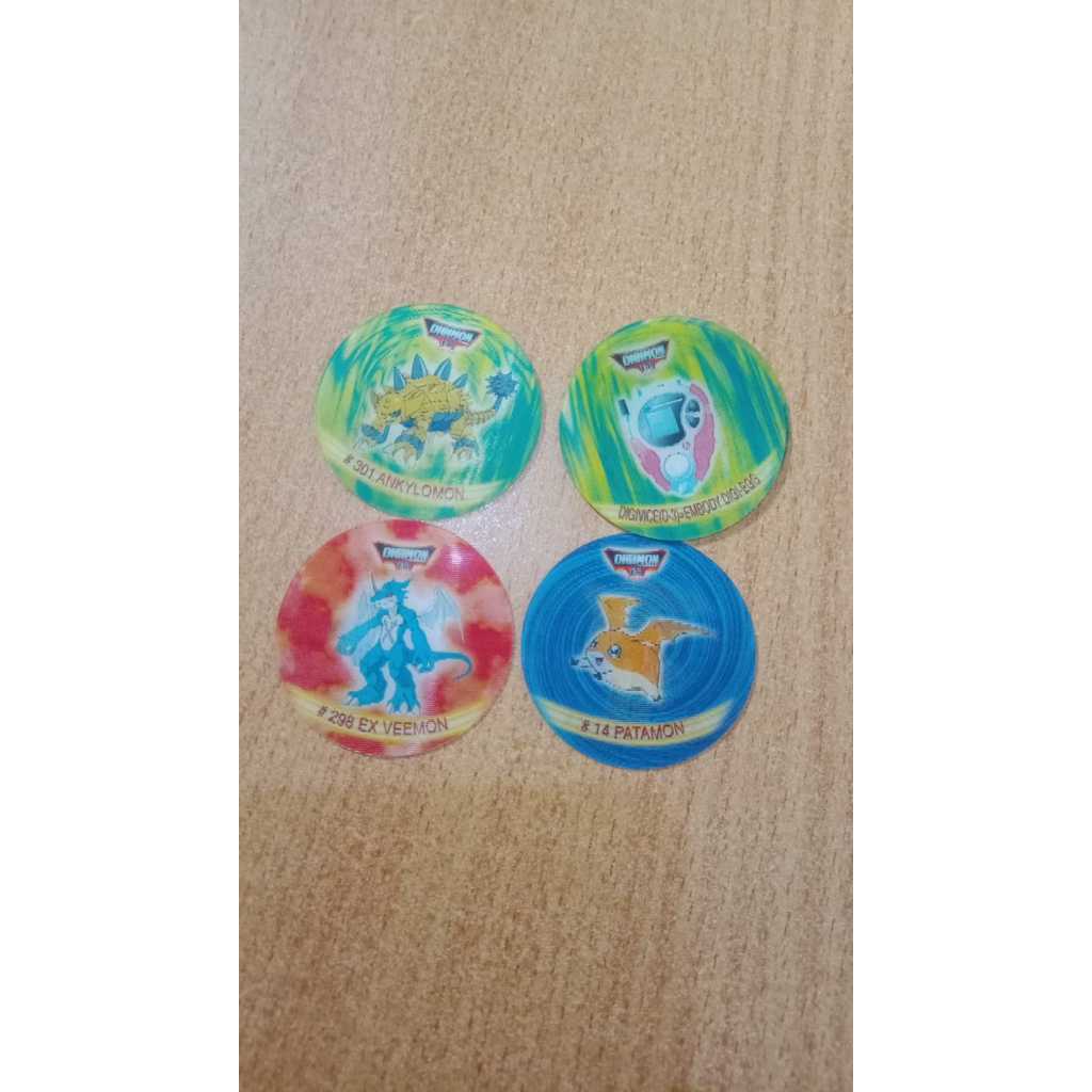 Flip Coin 3D Digimon (2000) - Mainan Jadul Rare Langka - Mainan Anak Totoro Snack Tazos