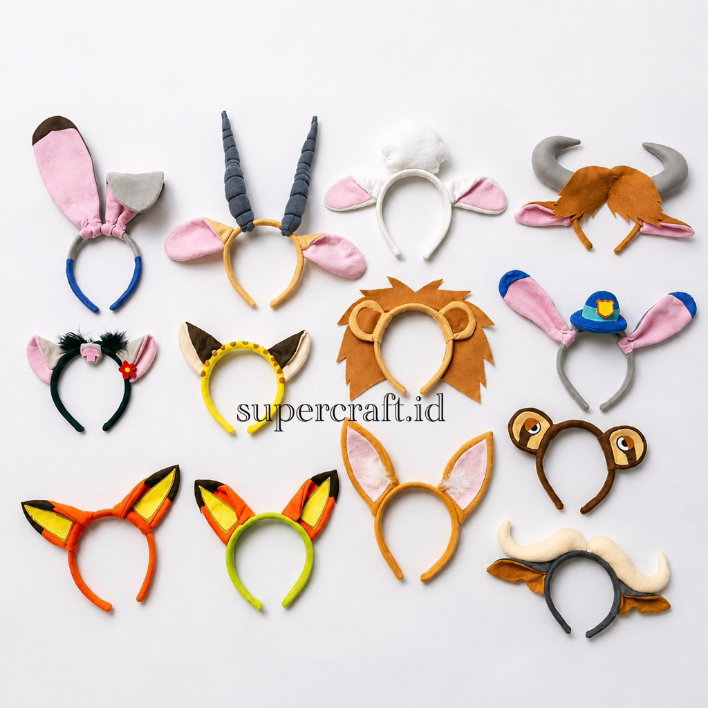 Bando Karakter Zootopia Inspired by Zootopia Judy Hopps Nick Wilde Chief Bogo | Headband Cosplay Zoo