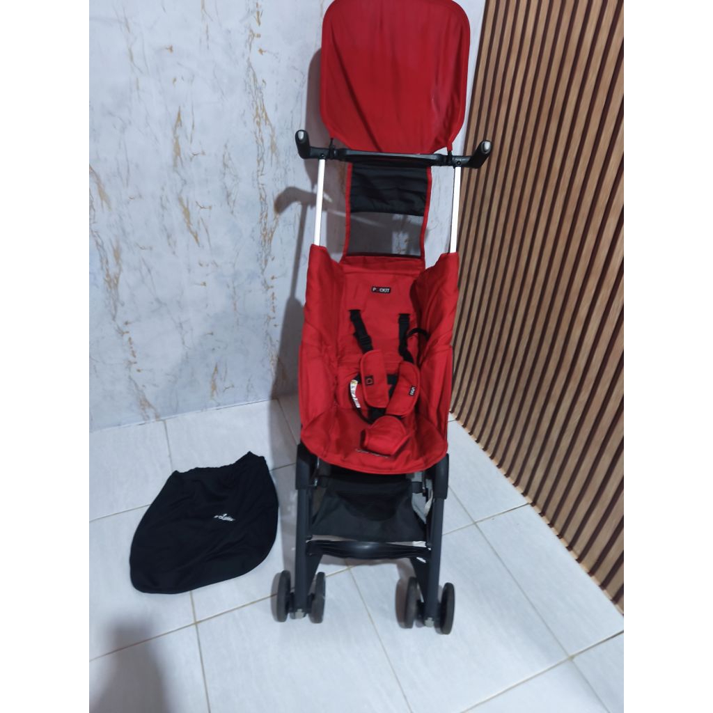 stroller pockit gen 4 ( cL 7881 ) limited edition polkadot cocolatte cabin size lengkap tas kondisi 