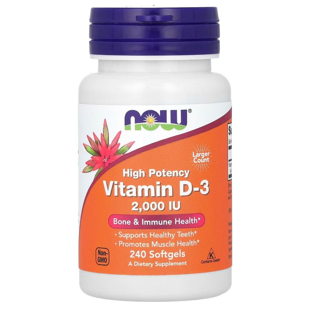Now Vitamin D-3 2000 IU Foods Vit D3 2000IU 240 softgels