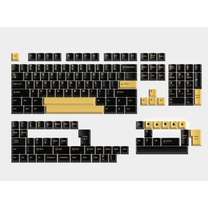 Keycaps 4Spades Pharaoh Black Gold Colorways ABS Double Shot Cherry Profile