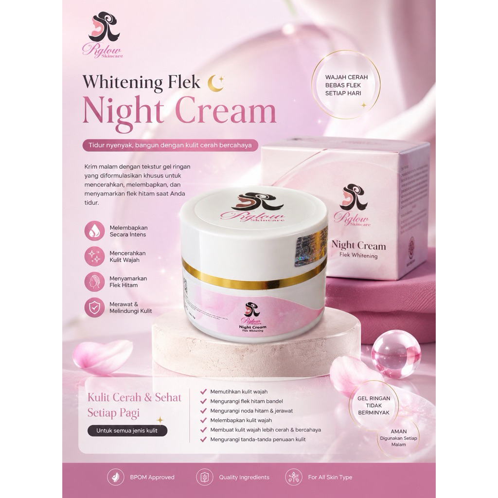 night cream flek whitening (RGLOW SKINCARE)