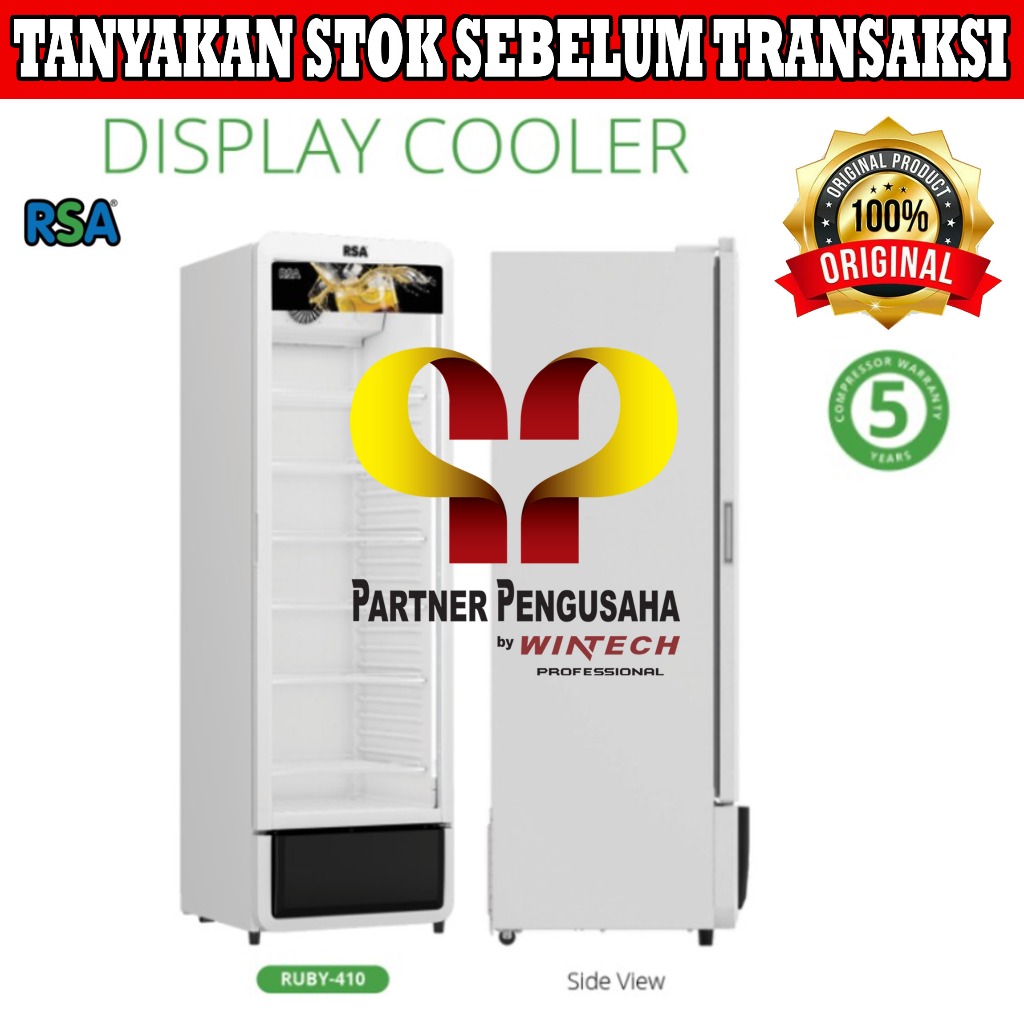 RSA RUBY-410 Display Cooler - Showcase Pendingin Minuman - Lemari Pendingin Minuman - Showcase 1 Pin