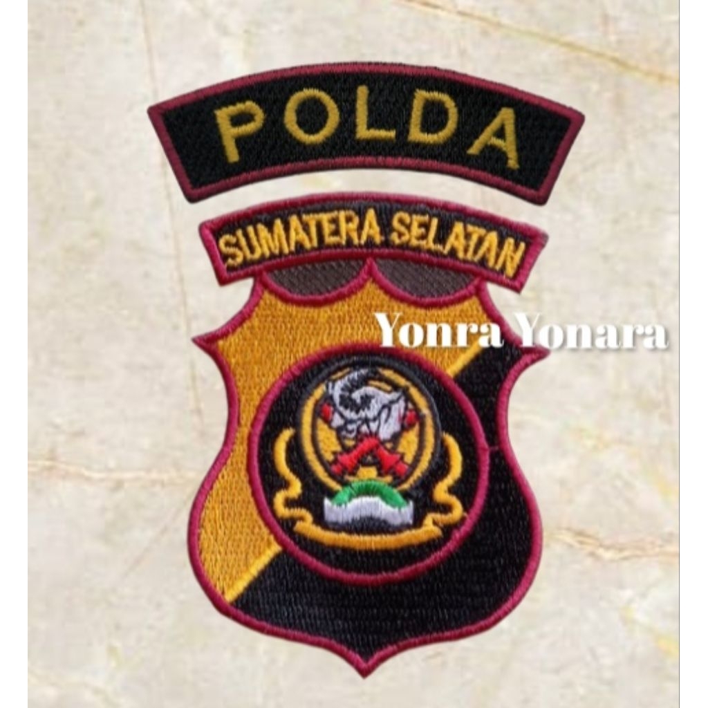 Bet Bordir Logo Lambang Kepolisian Polda Sumsel Lokasi Polres Polresta Polrestabes Sumatera Selatan 