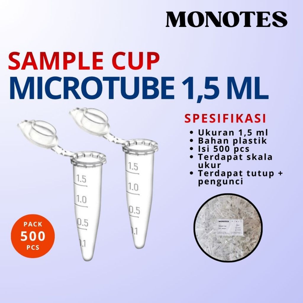 MONOTES PCR Tube 1,5 ml / Tube Sampel / Tabung Eppendorf  1.5 ml isi 500 Pcs
