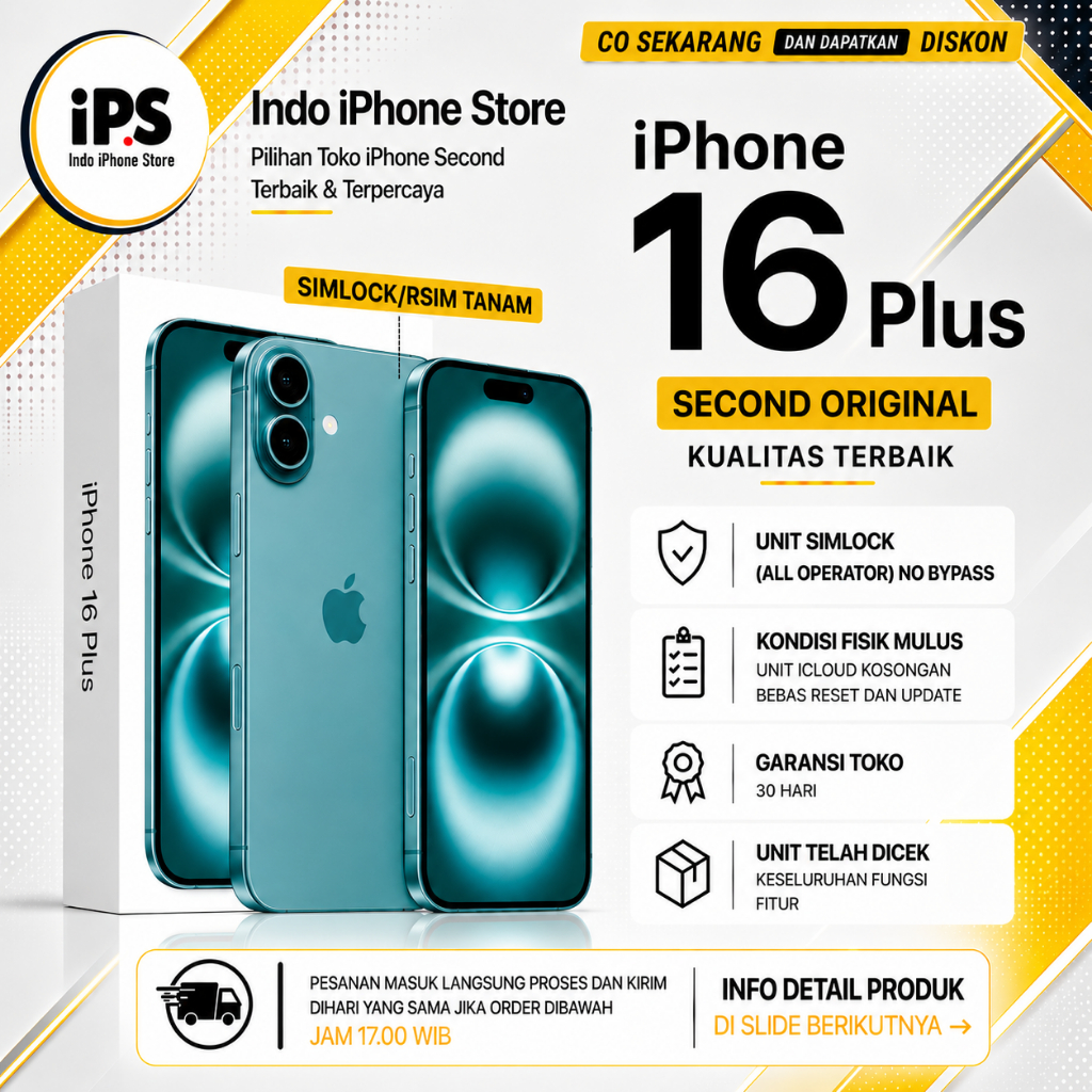 IPHONE 16 Plus 128GB 256GB Second Inter Fullset LCD ORI 100 Good Condition No Minus No Refurbis No R