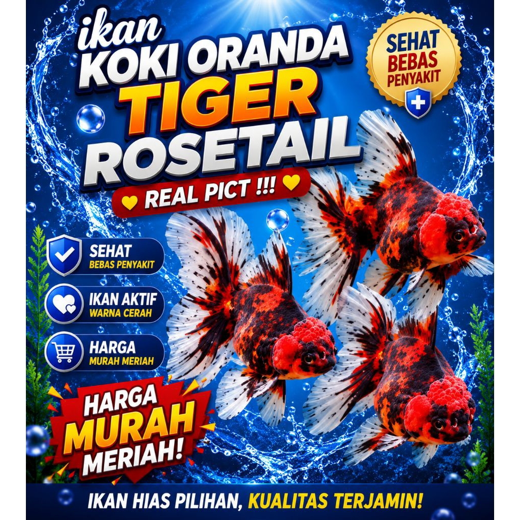 ikan koki oranda tiger Rosetail Top