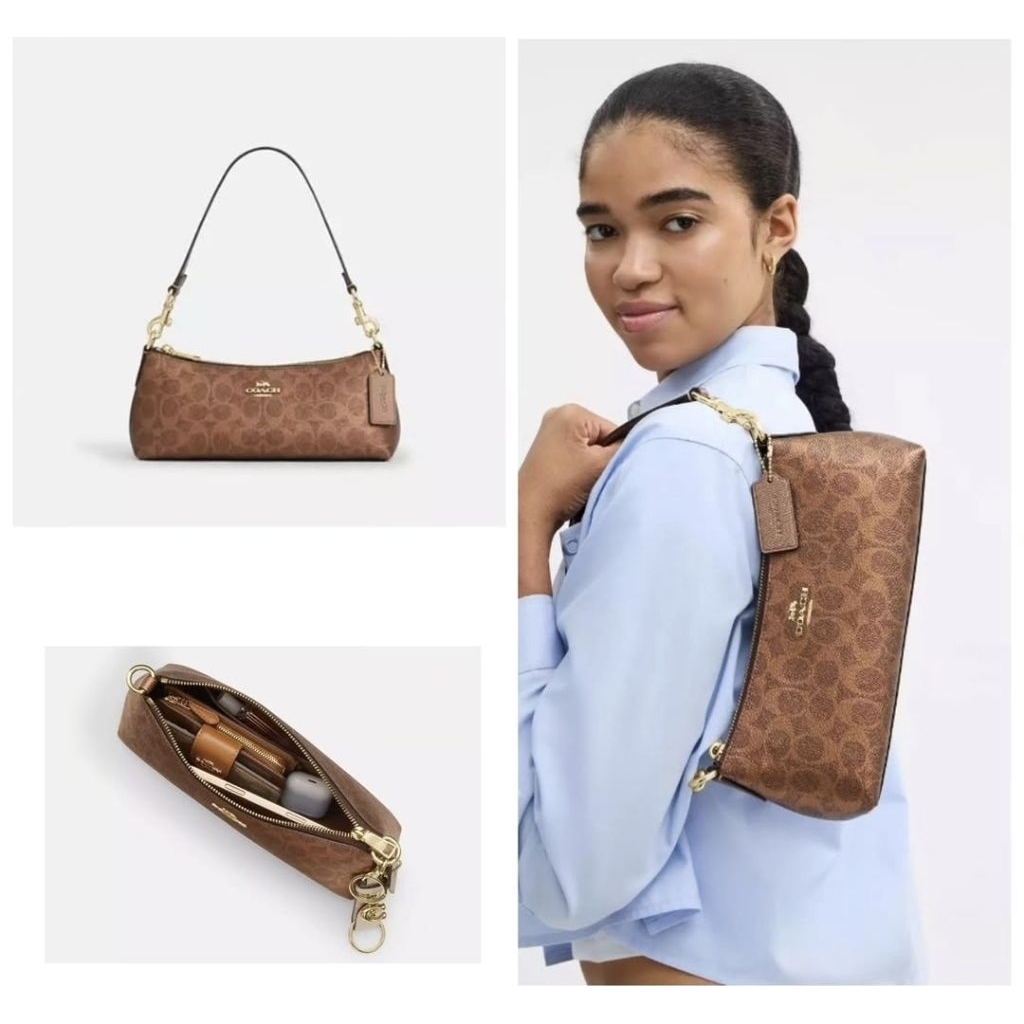 Tas Co CCL40 Charlotte Shoulder Bag Sign Metallic Brown Coper 24x10cm