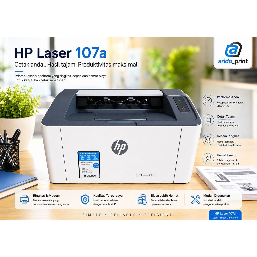 printer hp laserjet 107a/107w bisa wifi  second siap pakai