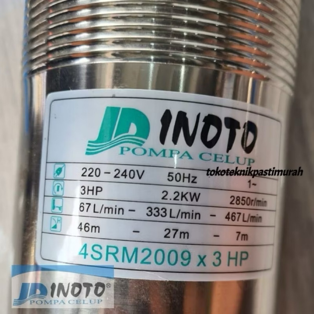 Pompa Submersibel Sibel 4in 4dim 4” Inoto 3hp 3 hp Pompa Sawah 1012 1609 2510 Pompa Celup 4SRM 4 SRM