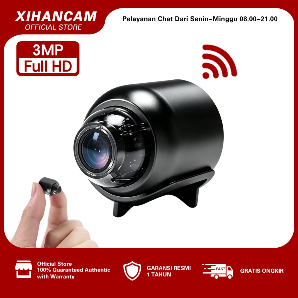 XIHANCAM Kamera CCTV Mini Wifi 3MP IP Camera CCTV Kecil Tersembunyi FHD Spy Cam Jarak Jauh Lewat HP