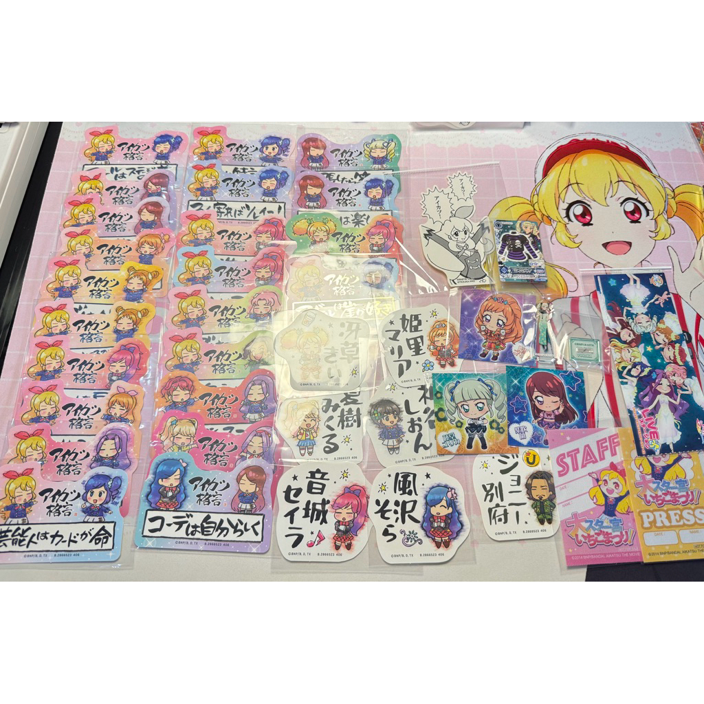 Aikatsu Sticker acrylic stand Mini Card Yurika ichigo aoi ran Mizuki Mikuru Otome akari sumire