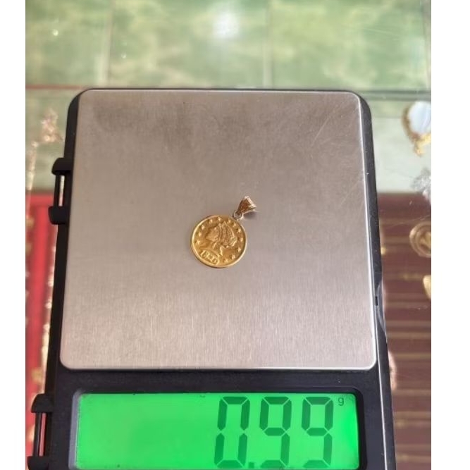 liontin koin - emas 22k - kadar 700 - harga murah