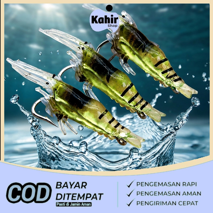 Umpan Pancing Udang Artificial Shrimp Soft Lure Kail Ganda Umpan Udang Galah Kakap Gabus Kerapu Fish