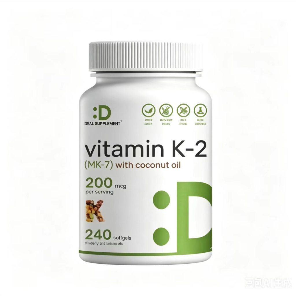 Deal Supplement Vitamin D3 K2 2-1 Complex, Vitamin D3 5000 IU & Vitamin K2 MK7 - 180 & 250 Softgels