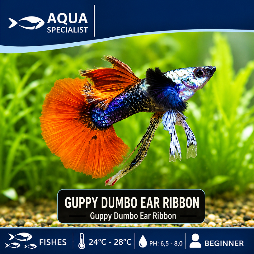 [ PRTDE RIBBON ] - Guppy PRTDE Ribbon High Quality - Ikan Hias Guppy DUMBO EAR RIBBON
