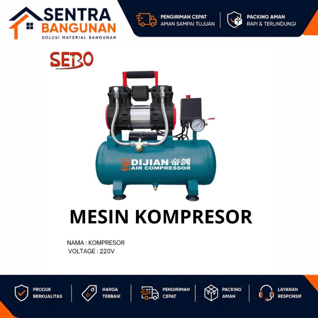 Mesin Kompresor Kompresor Angin Listrik Kompresor Oilless Kompresor