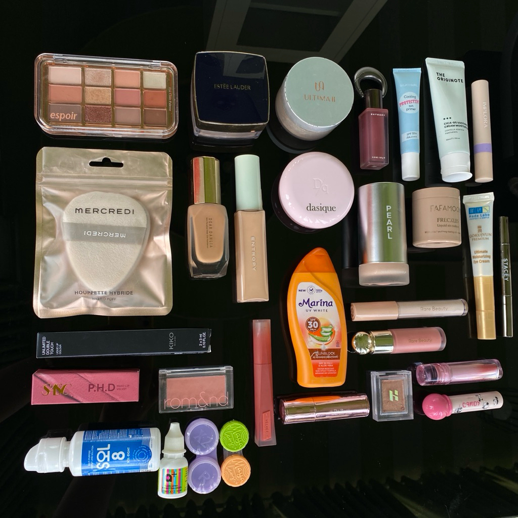 preloved pl makeup lokal korea highend blush cushion lip velvet foundation eyeshadow puff matte espo