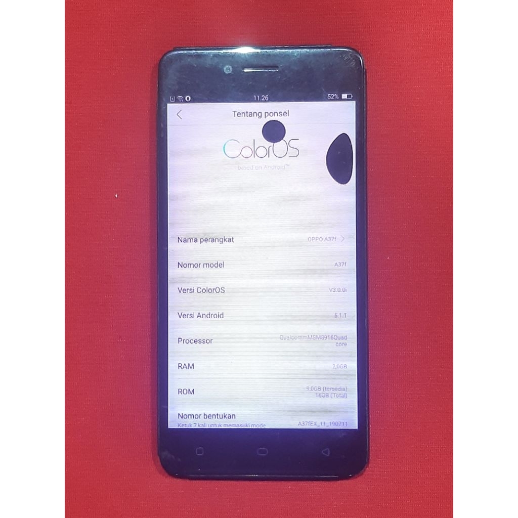 Oppo A37 Minus Lcd tompel