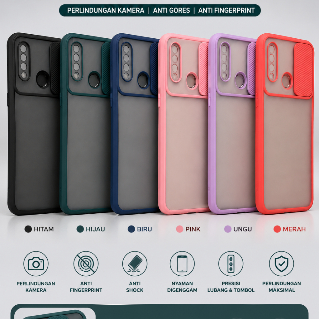 [CUMA 2RB] Casing OPPO A31 2020 / A8 Slide Camera Cover Softcase Premium Anti Gores Anti Sidik Jari 