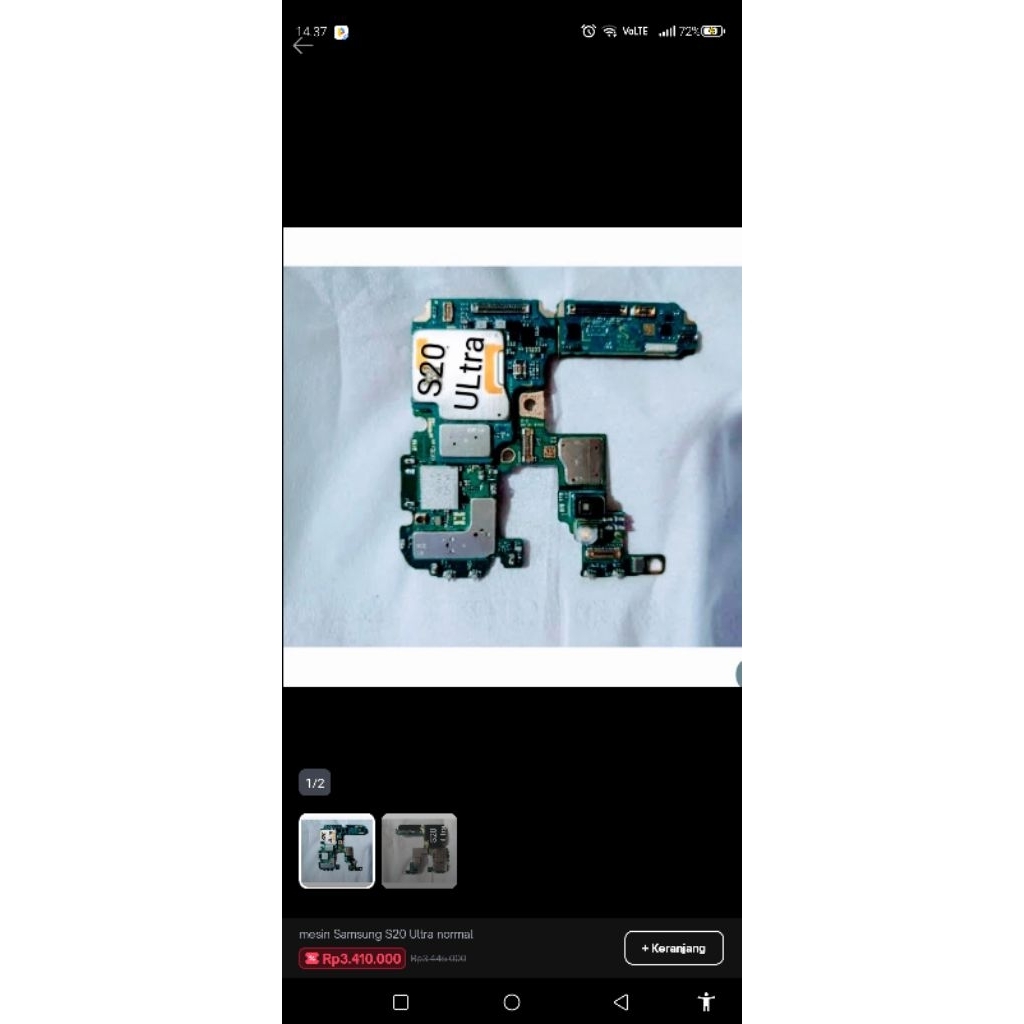 mesin HP Android Samsung Galaxy S20 Ultra 12/128 normal sinyal aman Second