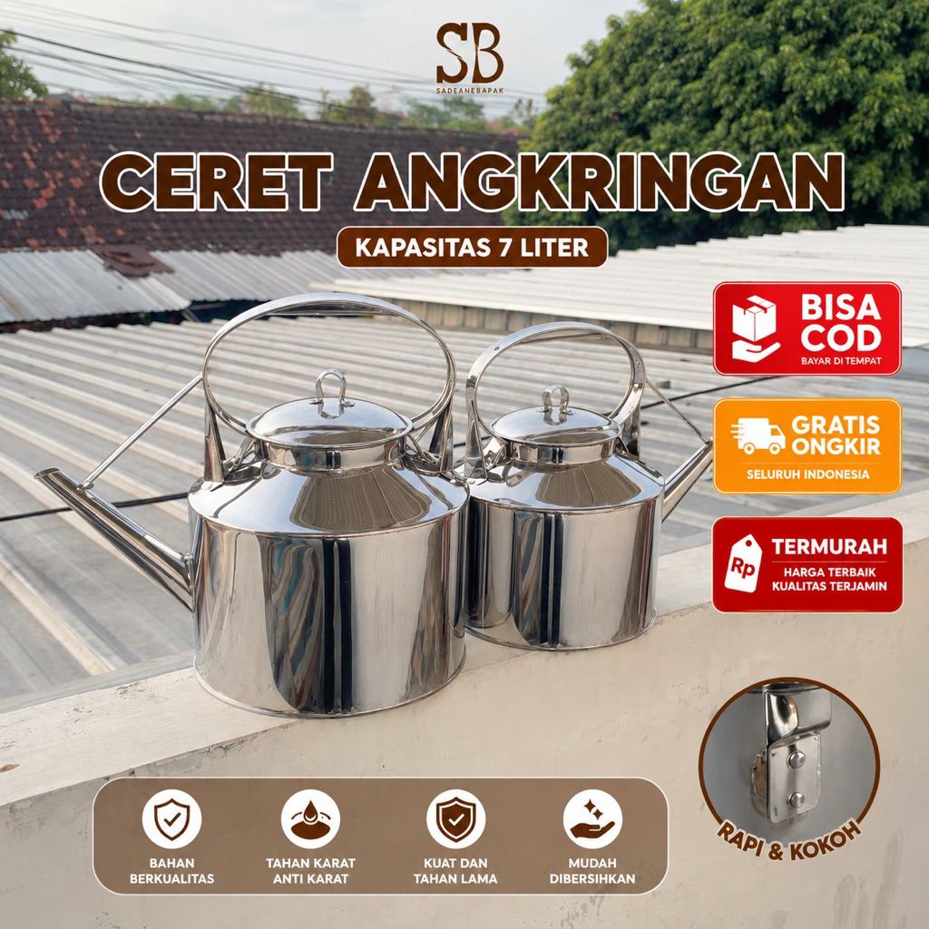Ceret Angkringan 7 Liter Stainless Steel Bisa COD Termurah | Sadeanebapak