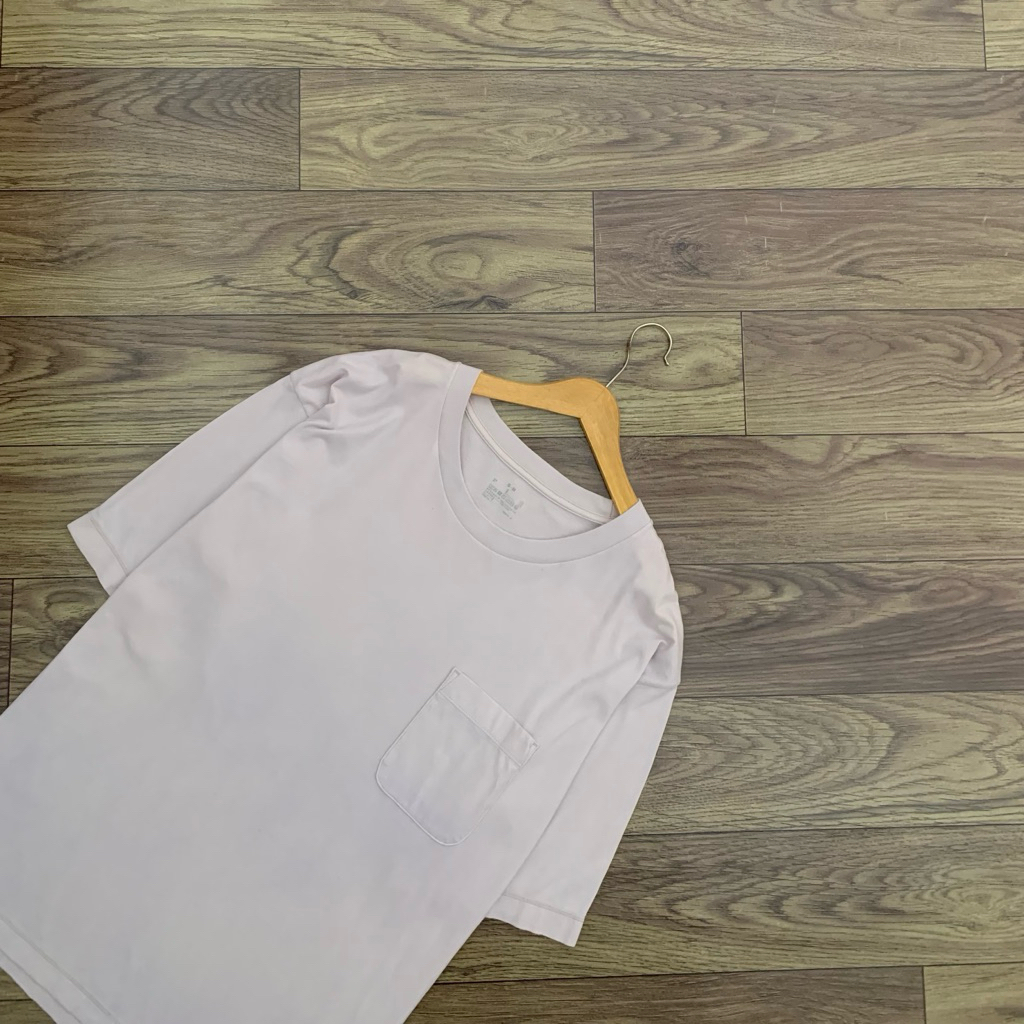 Kaos MUJI Branded Cream Tee TShirt Oversize