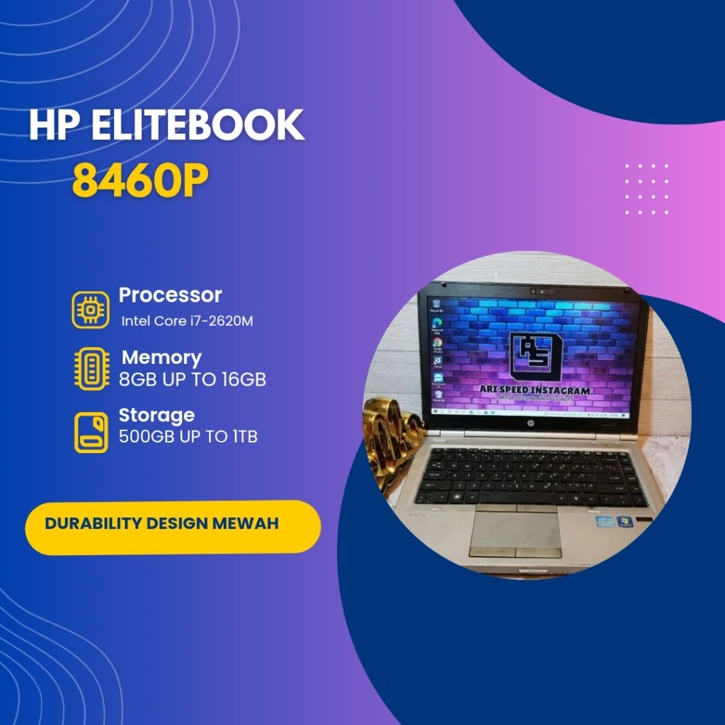 HP ELITEBOOK 8460P INTEL CORE I7-2620M / 16GB RAM / 1TB HDD / HD