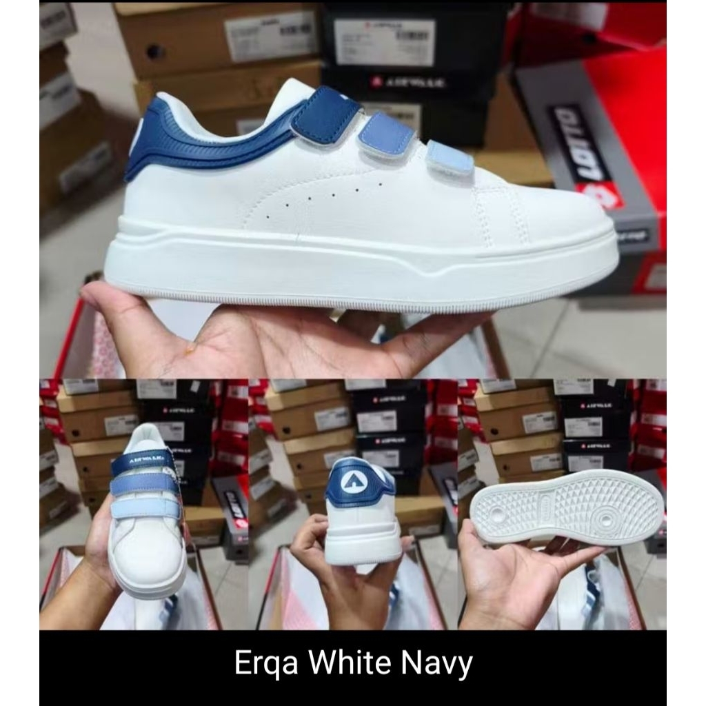 sepatu airwalk anak eqra white blue original sport stasion