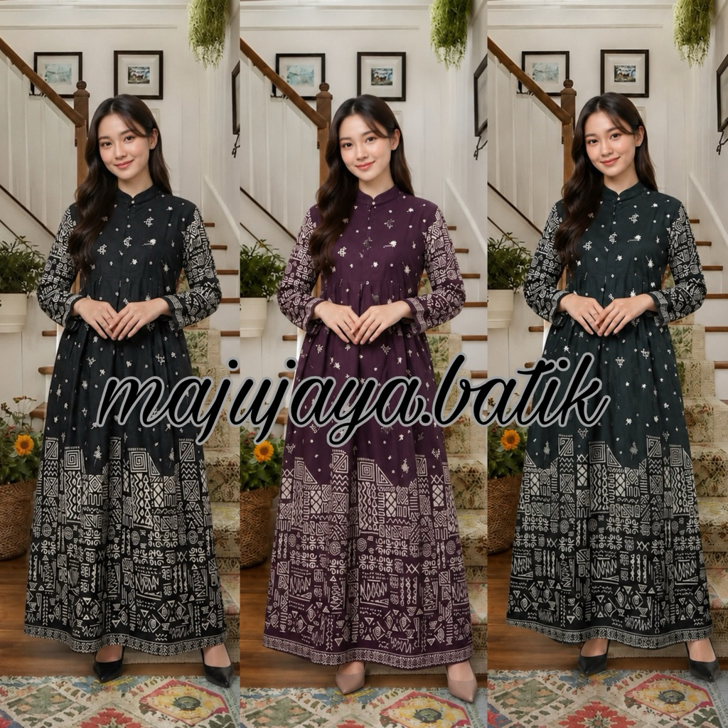 MS GAMIS BATIK SRIWEDARI MAXI BUMIL/BUSUI KATUN SOGAN ALLSIZE & JUMBO