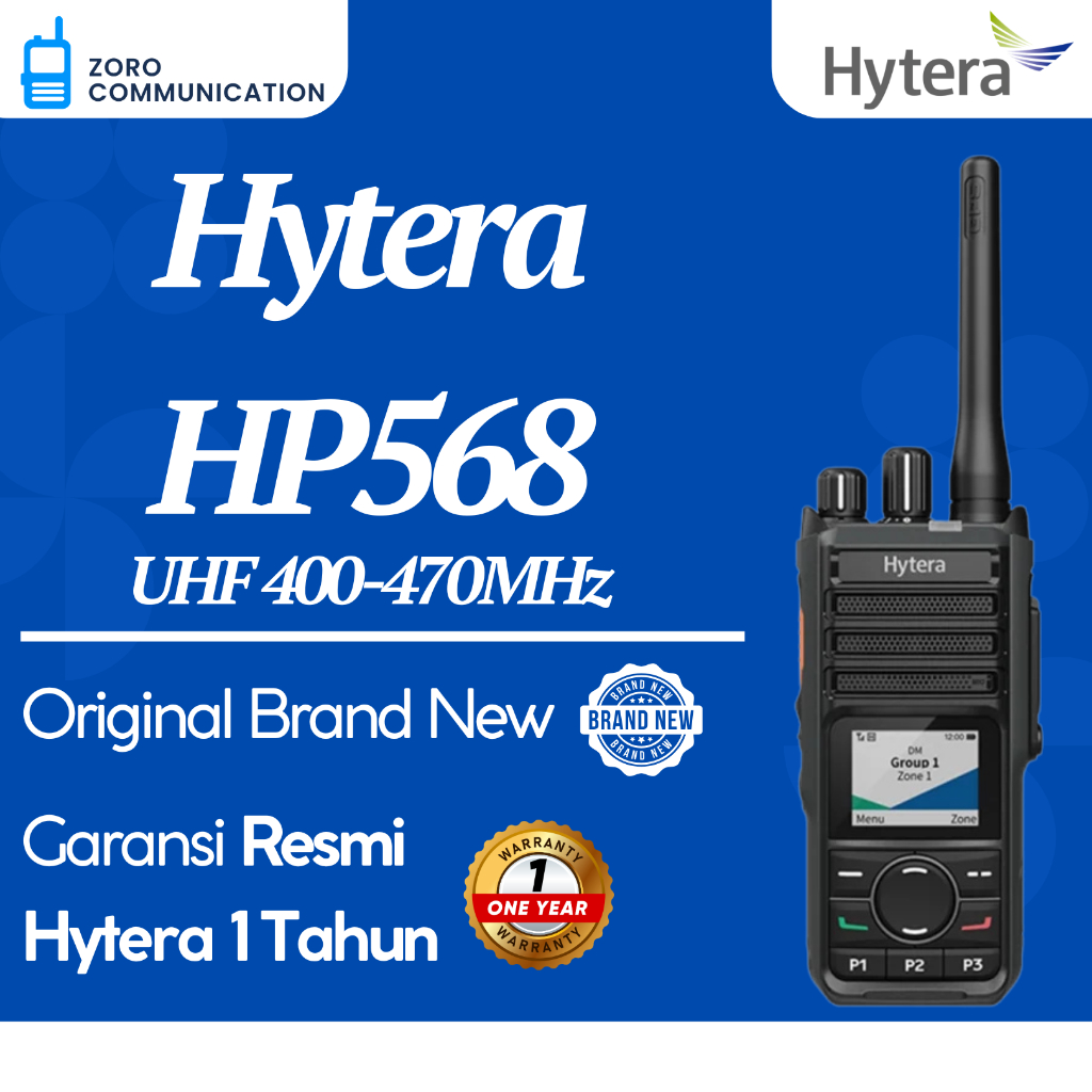 Hytera HP568 UHF 400–470 MHz – Handy Talky HT Digital Original Garansi Resmi 1 Tahun HP 568