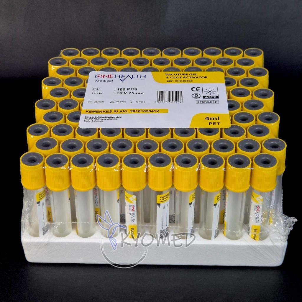ONEHEALTH Vacutube Gel & Clot Activator 5 ml - Tabung PRP - PET TUBE Serum untuk Plasma