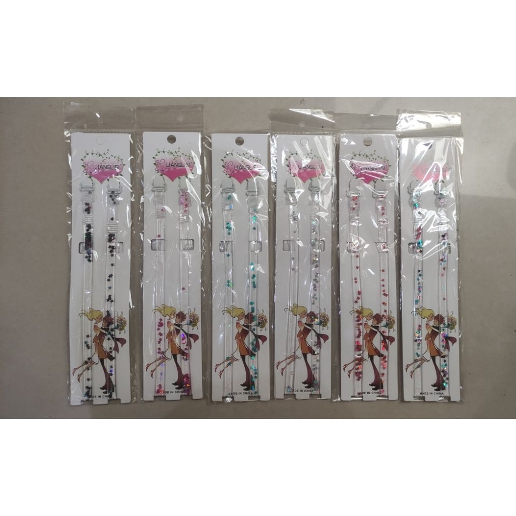 Tali Bra Tali BH jelly Manik Manik Bintang Tali BH Transparant