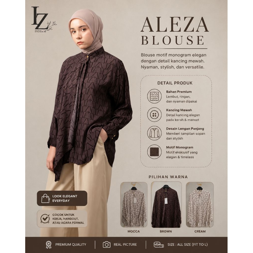 || READY || LIORA SHIRT BY ALEZA LABEL - MONOGRAM SHIRT ALEZA  (NEW)
