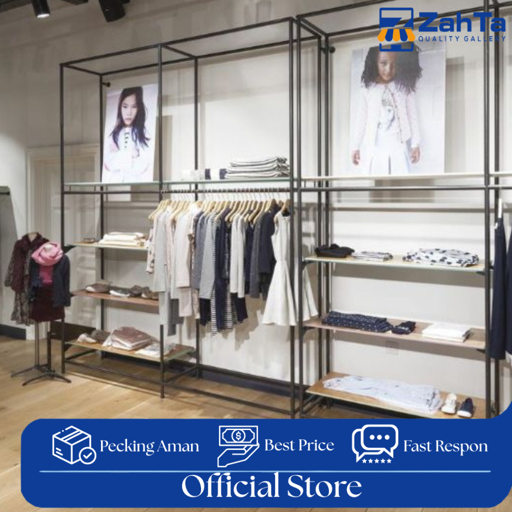 RAK BAJU 1 SET RAK DISPLAY TOKO BAJU RAK FURNITURE TOKO