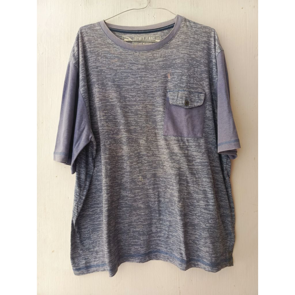 Kaos Pocket Saku REMIX JEANS Harian Size XL