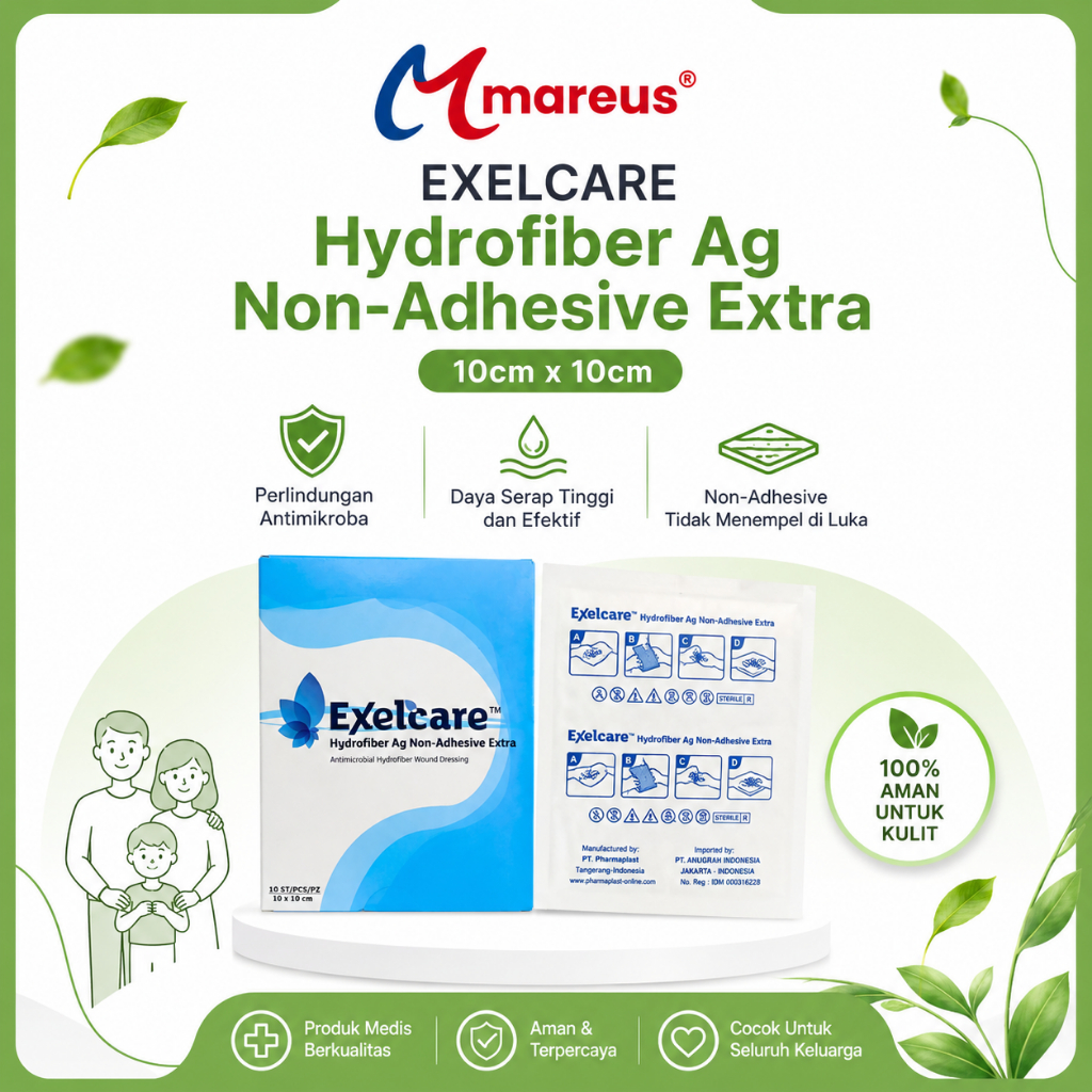 EXELCARE - Exelcare Hydrofiber AG Silver Non-Adhesive Extra /Perawatan Luka (harga 1pcs)