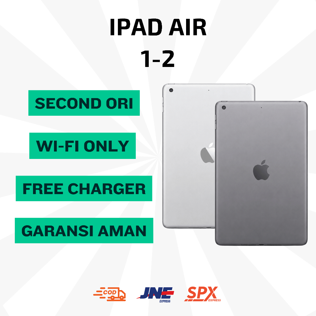 COD // iPad air dan iPad air 2 // Wi-Fi Only // Ex Inter Original // Kapasitas 16GB 32GB 64GB 128GB 